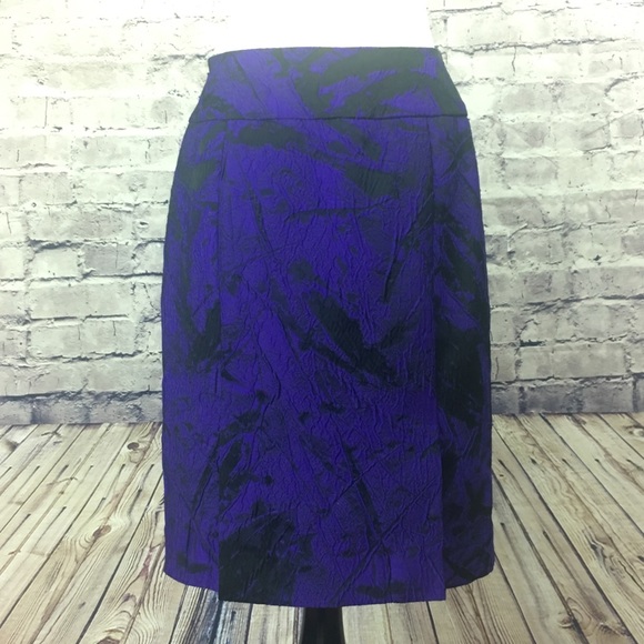 Carlisle Black and Purple Pencil Skirt Size 0 - Picture 2 of 4
